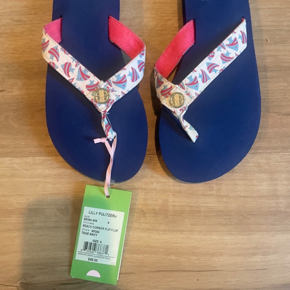NWT Lilly Pulitzer women’s beach comber flip flops size 6 - Picture 2 of 8